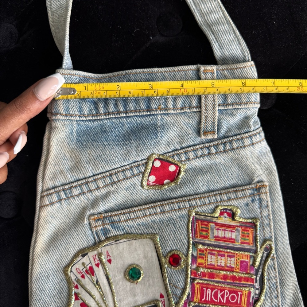 Handmade Upcylcled Denim Jeans Las Vegas Purse - Picture 7 of 10